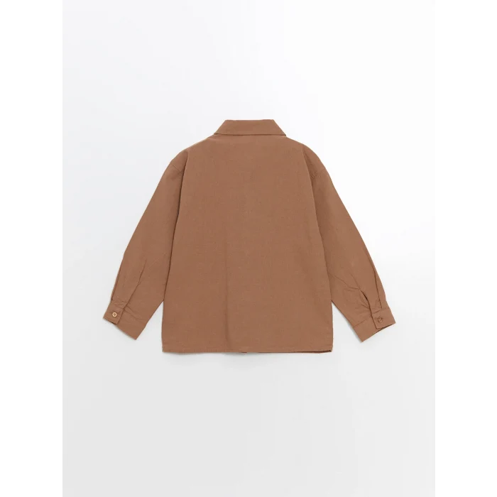 LCW Kids KAHVERENGİ Basic Uzun Kollu Erkek Çocuk Gömlek