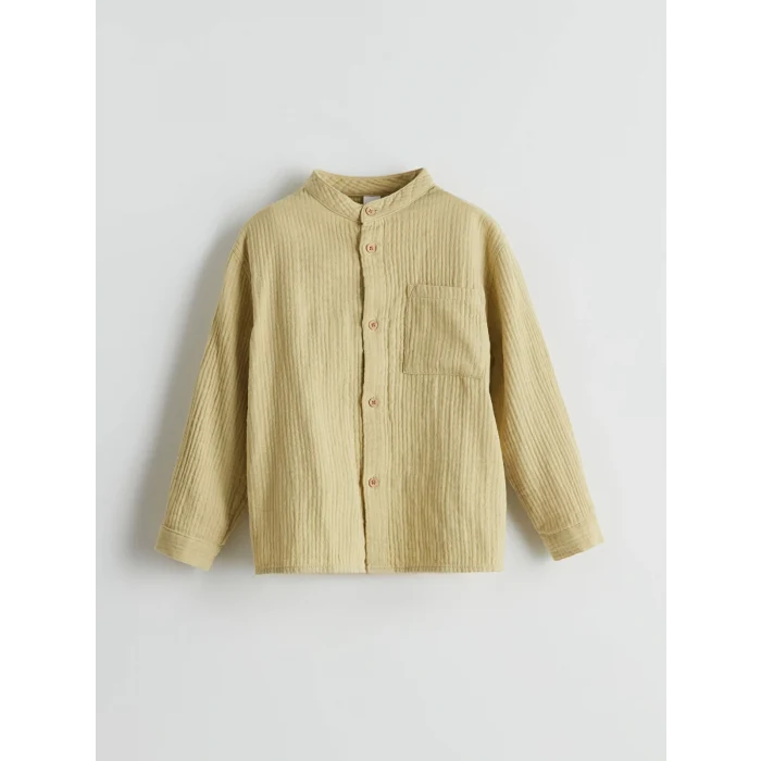 LCW Kids HAKİ Hakim Yaka Basic Erkek Çocuk Gömlek