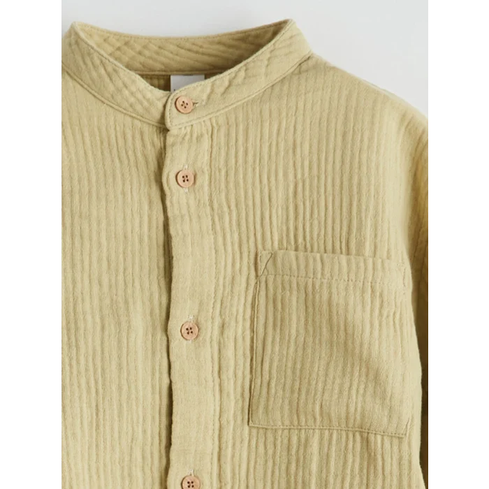 LCW Kids HAKİ Hakim Yaka Basic Erkek Çocuk Gömlek