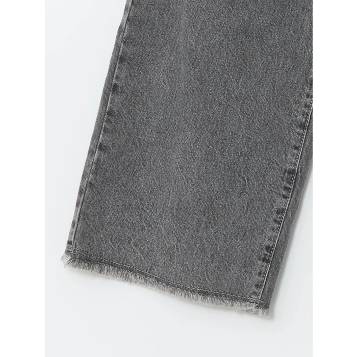 LCW Kids GRİ Beli Ayarlanabilir Lastikli Kız Çocuk Pantolon