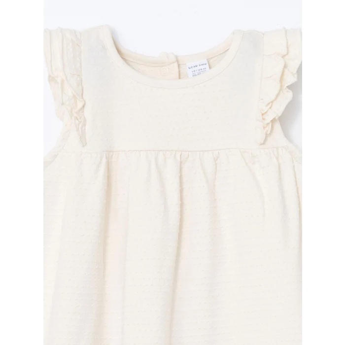 LCW baby EKRU Kız Bebek Basic Penye Tulum