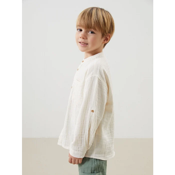 LCW Kids BEJ Hakim Yaka Basic Erkek Çocuk Gömlek