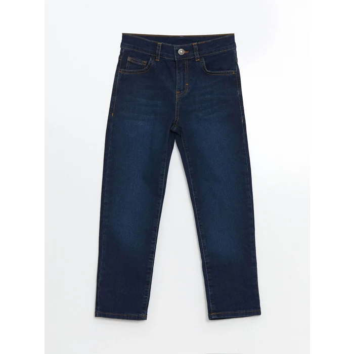 LCW Kids İNDİGO Beli Ayarlanabilir Lastikli Erkek Çocuk Jean Pantolon