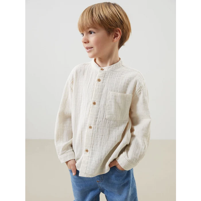 LCW Kids BEJ Hakim Yaka Basic Erkek Çocuk Gömlek