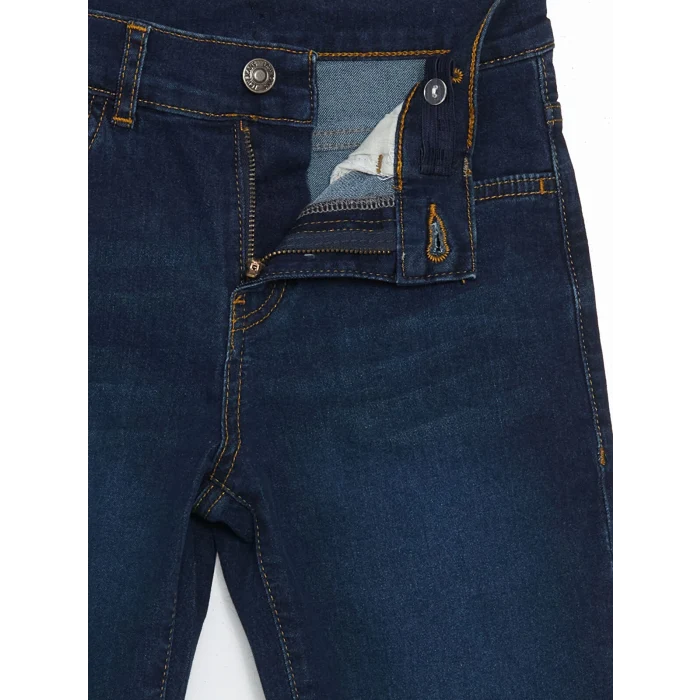 LCW Kids İNDİGO Beli Ayarlanabilir Lastikli Erkek Çocuk Jean Pantolon