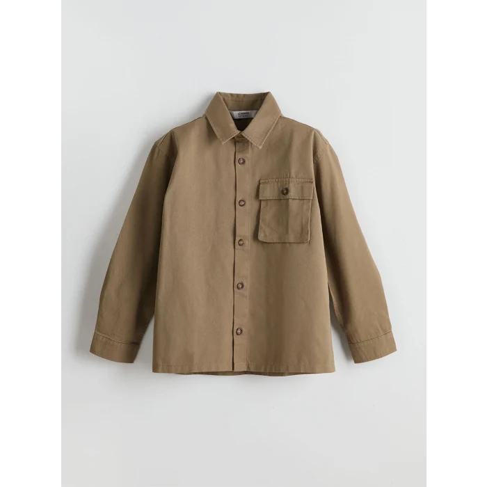 LCW Kids HAKİ Uzun Kollu Erkek Çocuk Gömlek