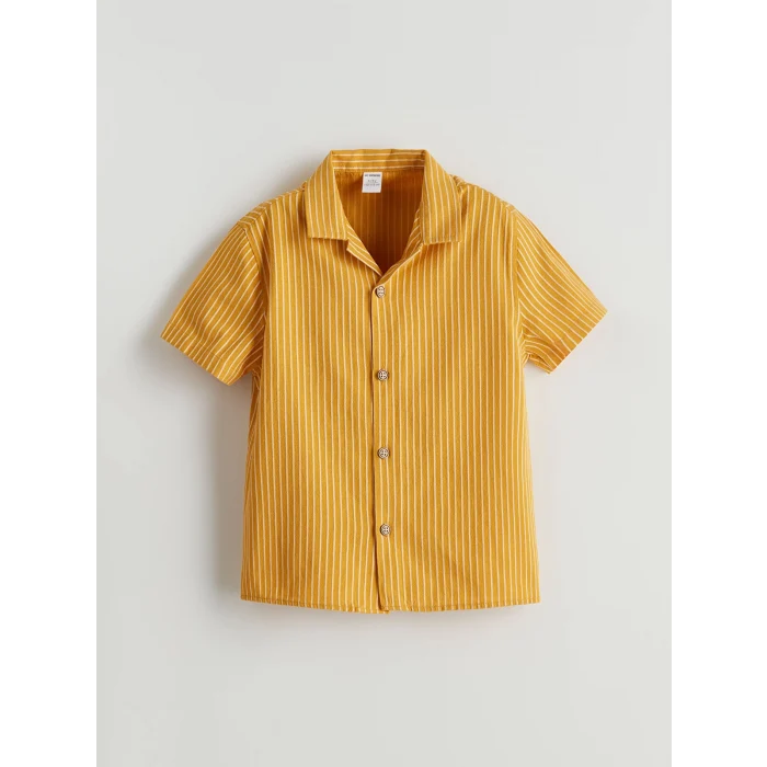 LCW Kids SARI Çizgili Erkek Çocuk Gömlek ve Pantolon 2li