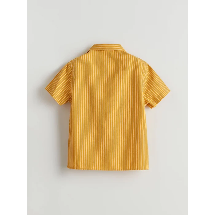 LCW Kids SARI Çizgili Erkek Çocuk Gömlek ve Pantolon 2li