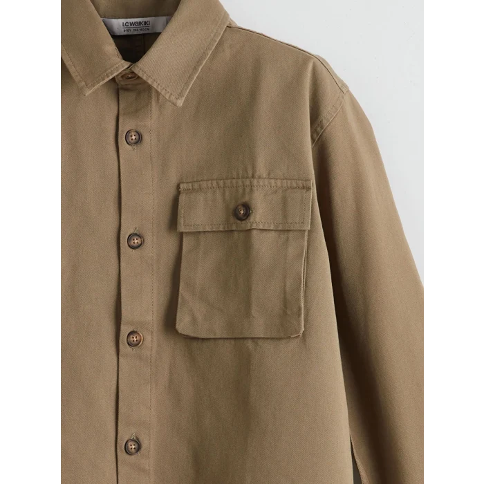 LCW Kids HAKİ Uzun Kollu Erkek Çocuk Gömlek