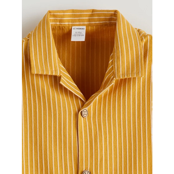 LCW Kids SARI Çizgili Erkek Çocuk Gömlek ve Pantolon 2li