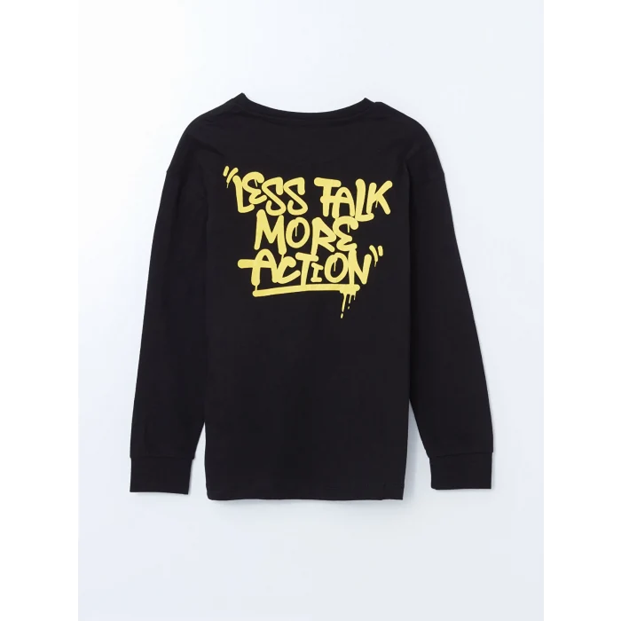 LCW Kids SİYAH Bisiklet Yaka Erkek Çocuk Pijama Takımı