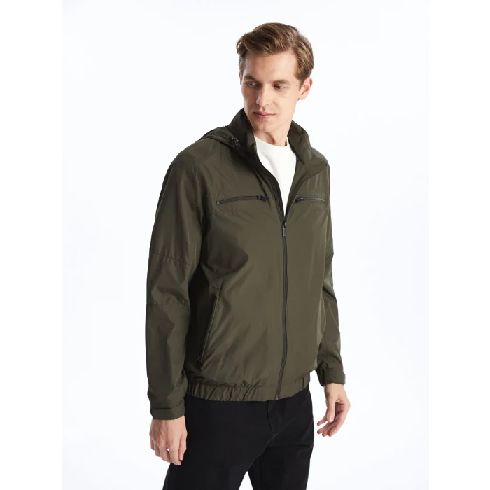 LCWAIKIKI Classic HAKİ Standart Kalıp Kapüşonlu Erkek Mont