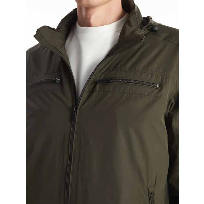 LCWAIKIKI Classic HAKİ Standart Kalıp Kapüşonlu Erkek Mont