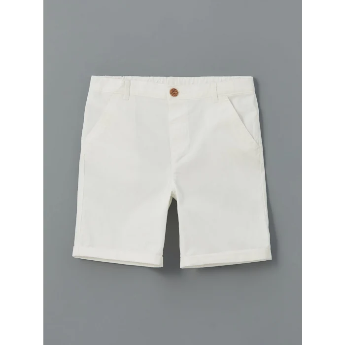 LCW Kids TURUNCU Kısa Kollu Basic Erkek Bebek Gömlek ve Şort 2li Takım