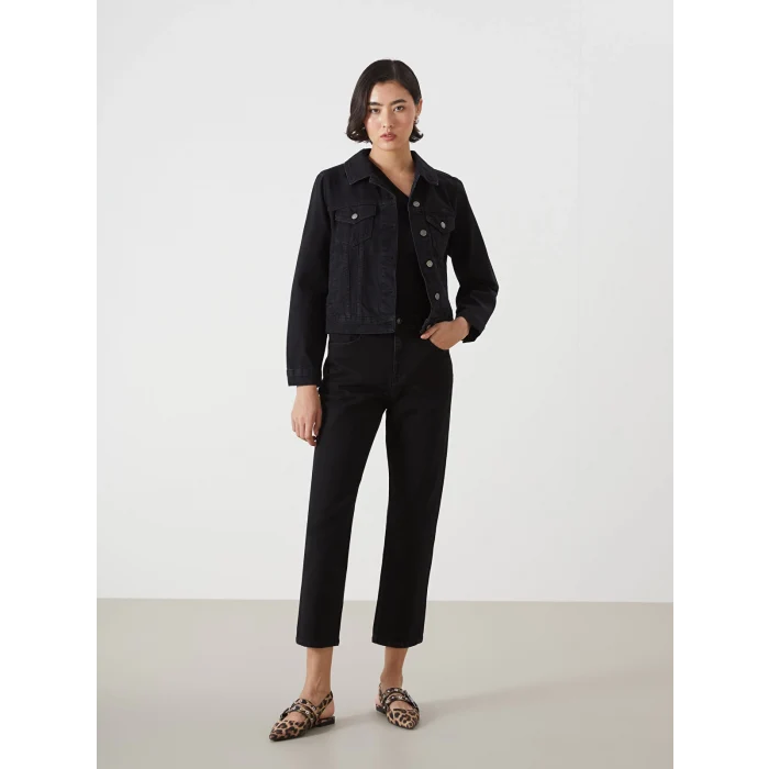 LCW Jeans SİYAH Straight Fit Kadın Jean Pantolon