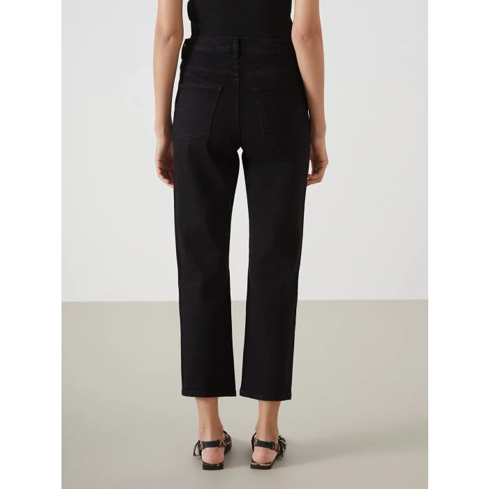 LCW Jeans SİYAH Straight Fit Kadın Jean Pantolon