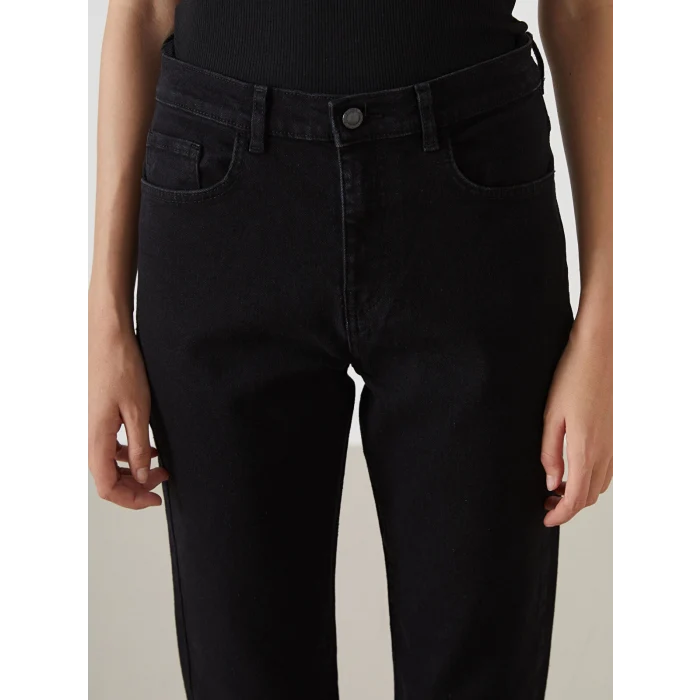 LCW Jeans SİYAH Straight Fit Kadın Jean Pantolon