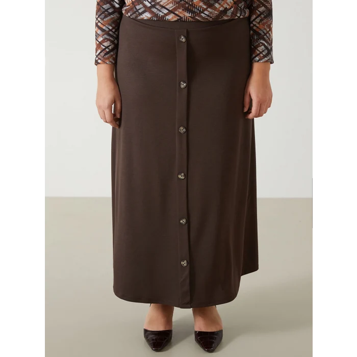 LCW Grace KAHVERENGİ Beli Lastikli Kadın Etek