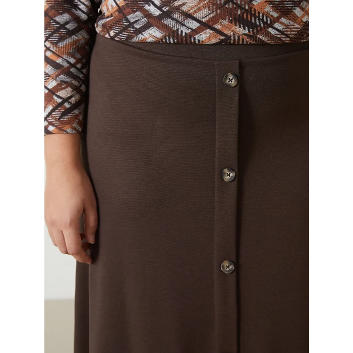 LCW Grace KAHVERENGİ Beli Lastikli Kadın Etek