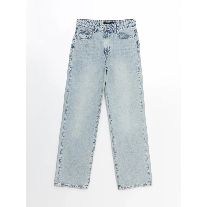 XSIDE MAVİ Straight Fit Kadın Jean Pantolon