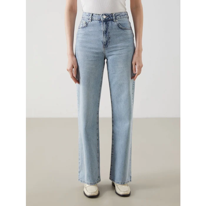XSIDE MAVİ Yüksek Bel Wideleg Kadın Jean Pantolon