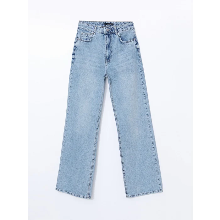 XSIDE MAVİ Yüksek Bel Wideleg Kadın Jean Pantolon