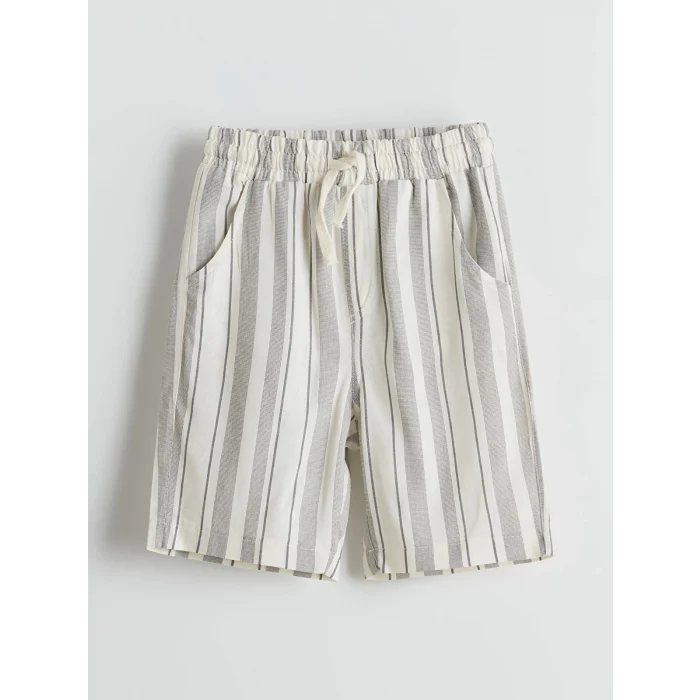 LCW Kids ANTRASİT Bisiklet Yaka Baskılı Erkek Çocuk Tişört ve Şort 2li