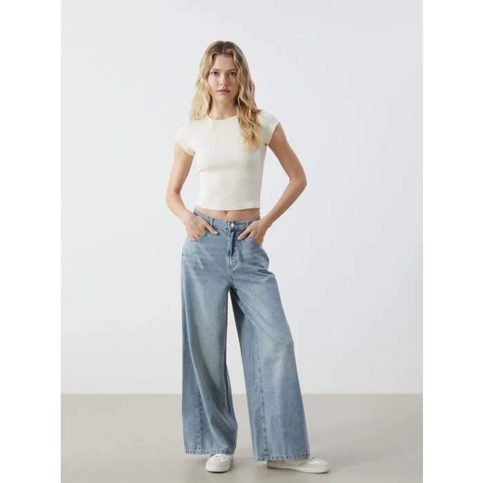 XSIDE MAVİ Wideleg Kadın Jean Pantolon