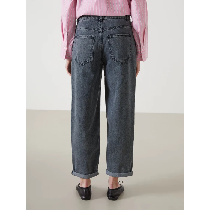 LCW Jeans SİYAH Boyfriend Yırtık Detaylı Kadın Jean Pantolon