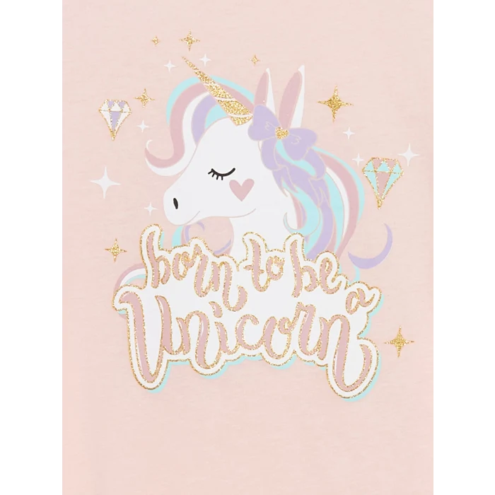 LCW Kids PEMBE Bisiklet Yaka Kız Çocuk Pijama Takım