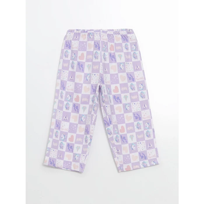 LCW Kids PEMBE Bisiklet Yaka Kız Çocuk Pijama Takım