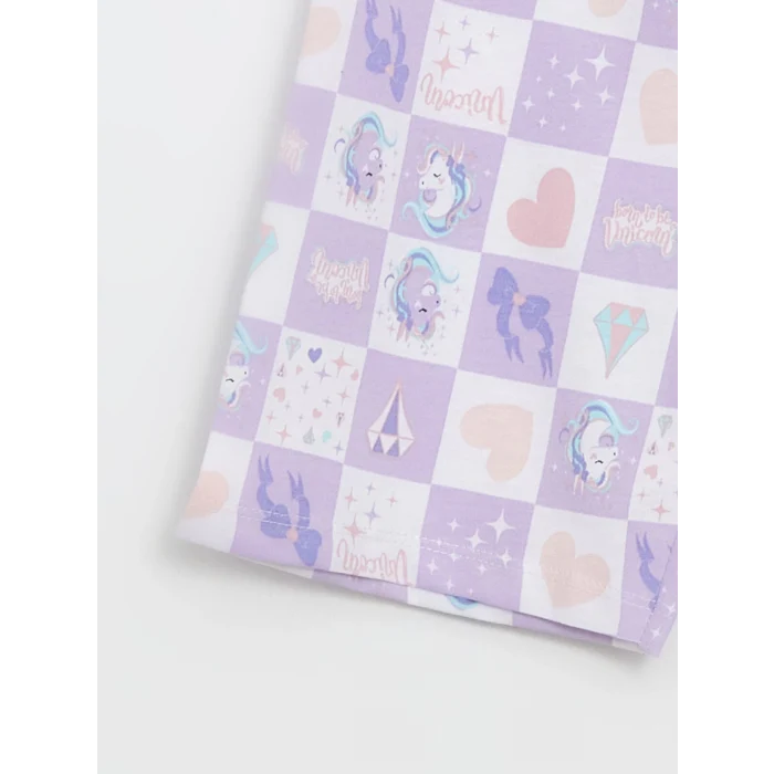 LCW Kids PEMBE Bisiklet Yaka Kız Çocuk Pijama Takım