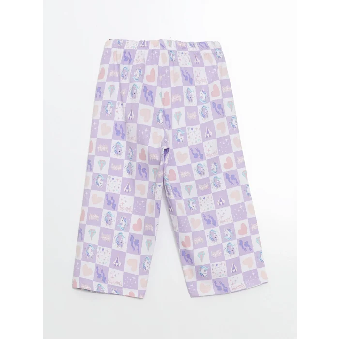 LCW Kids PEMBE Bisiklet Yaka Kız Çocuk Pijama Takım