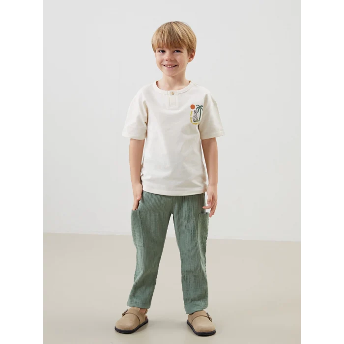 LCW baby YEŞİL Basic Erkek Çocuk Kargo Pantolon