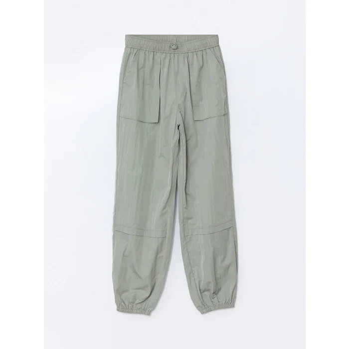 LCW Kids HAKİ Beli Lastikli Basic Kız Çocuk Jogger Pantolon