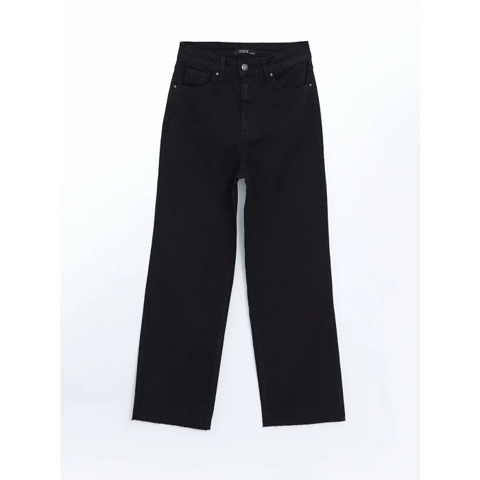 XSIDE SİYAH Yüksek Bel Wideleg Kadın Jean Pantolon