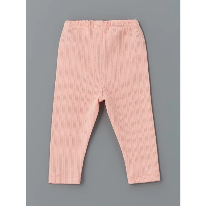 LCW baby EKRU Bisiklet Yaka Çiçekli Kız Bebek Bluz ve Tayt 2li