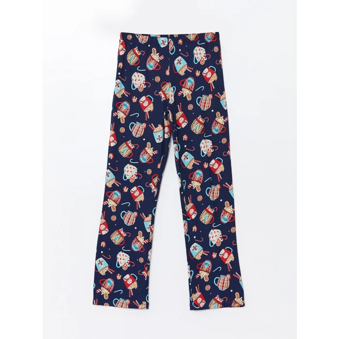 LCW Young LACİVERT Gömlek Yaka Baskılı Kadın Pijama Takımı