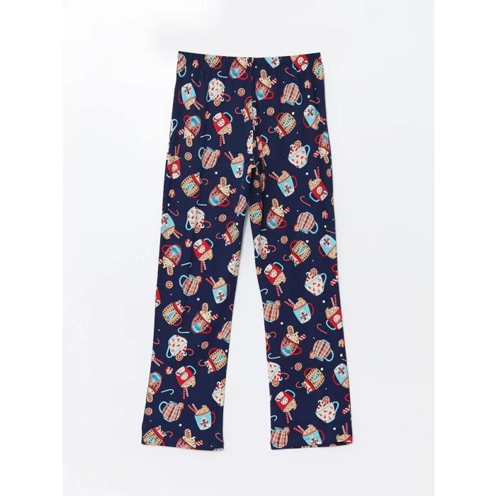 LCW Young LACİVERT Gömlek Yaka Baskılı Kadın Pijama Takımı