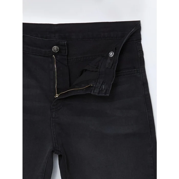 LCW Kids SİYAH Beli Ayarlanabilir Lastikli Erkek Çocuk Jean Pantolon