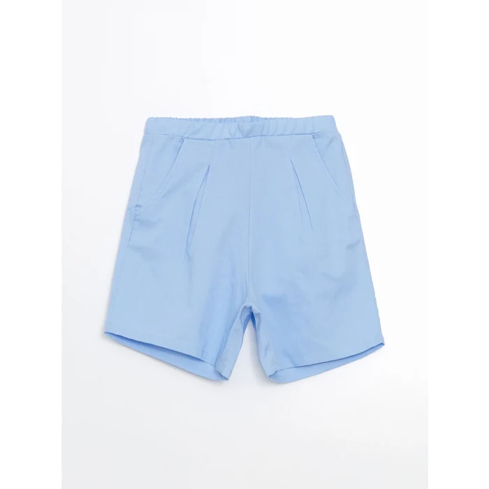 LCW Kids MAVİ Keten Karışımlı Kız Çocuk Bluz ve Şort