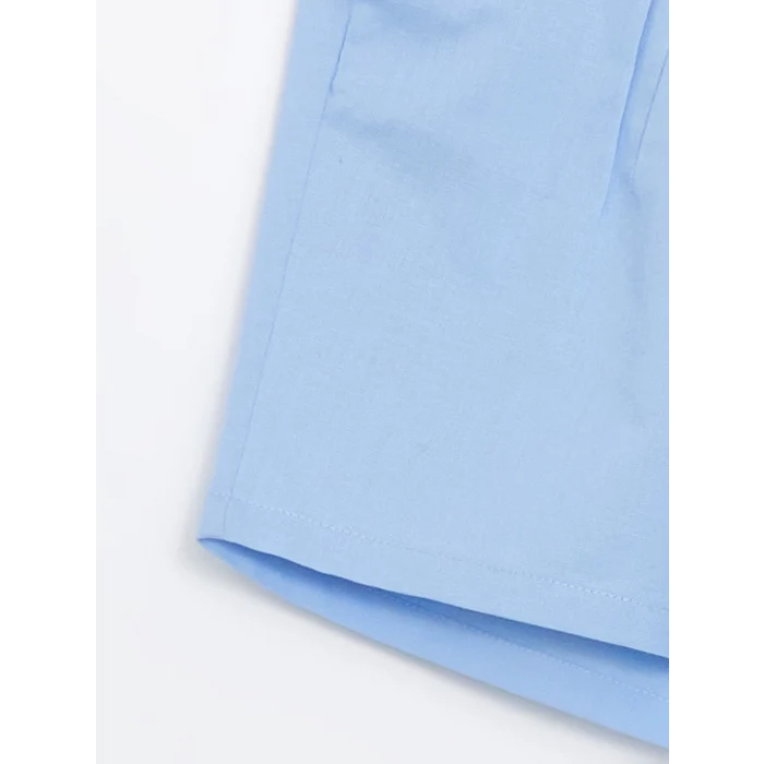 LCW Kids MAVİ Keten Karışımlı Kız Çocuk Bluz ve Şort