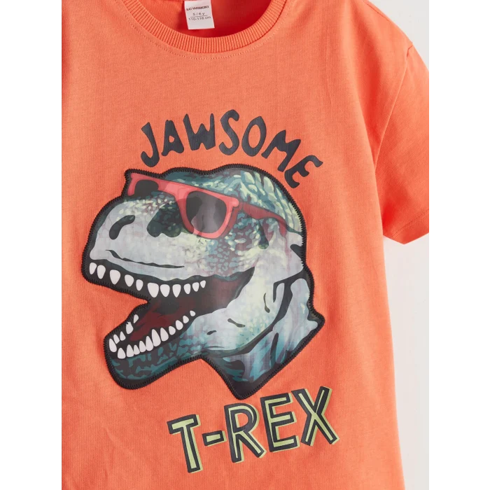 LCW Kids MERCAN Dinazor Baskılı Erkek Çocuk Tişört ve Şort 2li