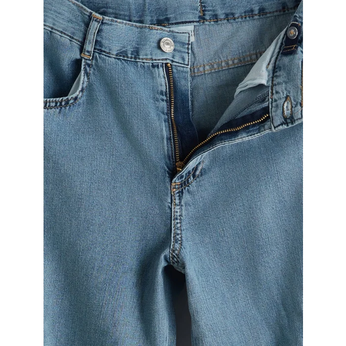 LCW Kids İNDİGO Beli Ayarlanabilir Lastikli Erkek Çocuk Kargo Jean Pantolon