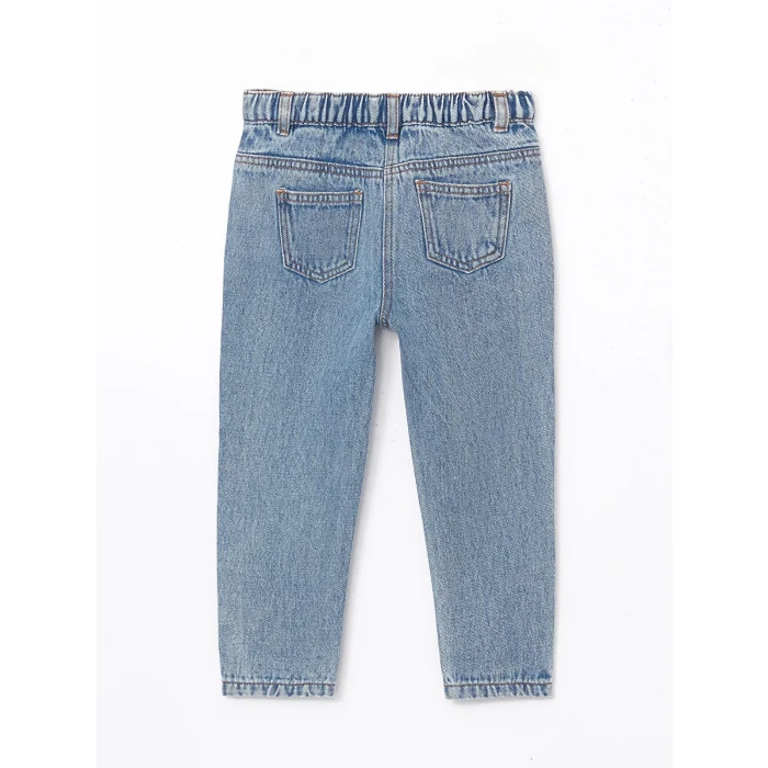 LCW baby MAVİ Beli Lastikli Basic Kız Çocuk Jean Pantolon