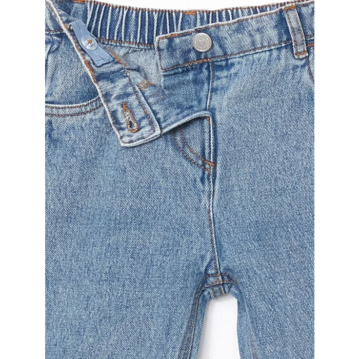 LCW baby MAVİ Beli Lastikli Basic Kız Çocuk Jean Pantolon