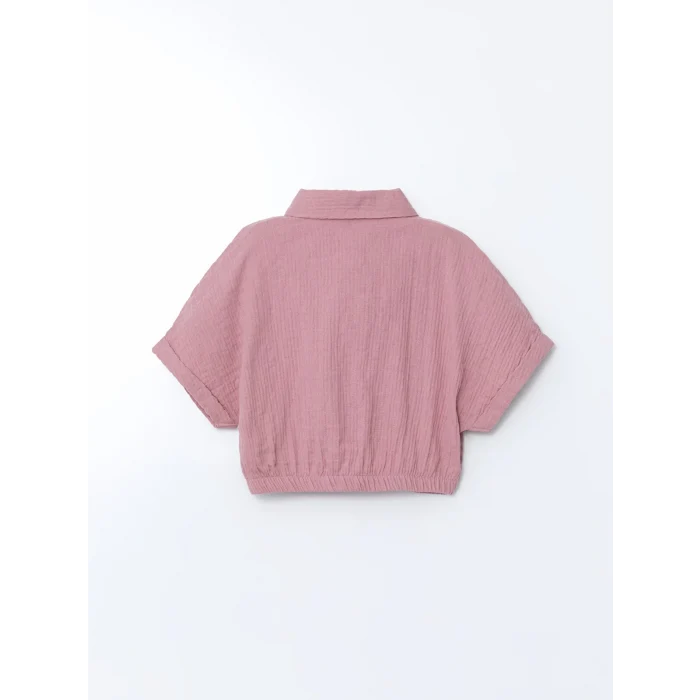 LCW Kids LİLA Dokulu Kız Çocuk Crop Gömlek