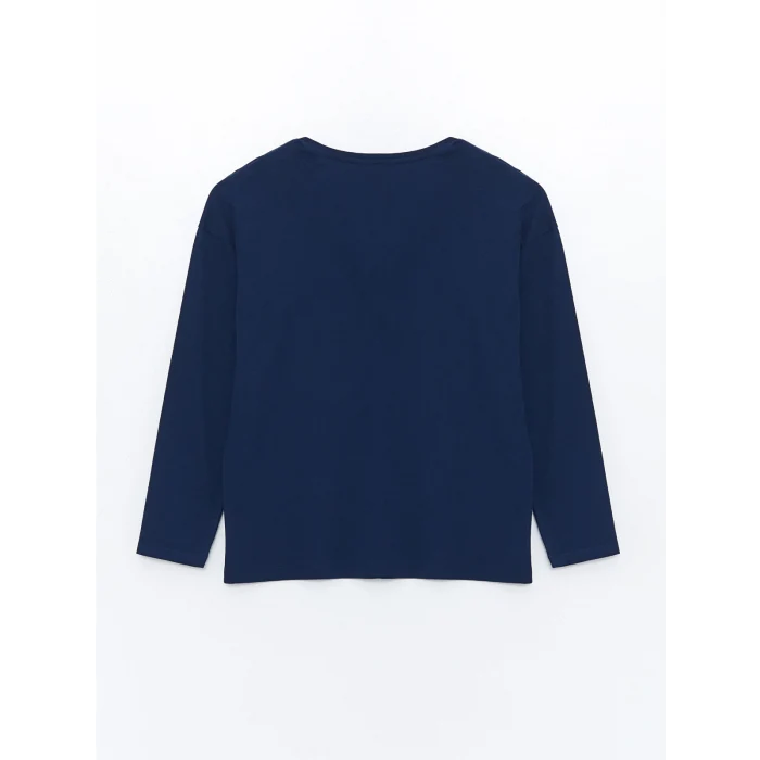 LCW Young LACİVERT Bisiklet Yaka Baskılı Kadın Pijama Takımı