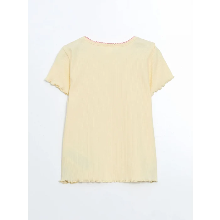 LCW Kids SARI Fırfırlı Kız Bebek Tişört ve Tayt 2li