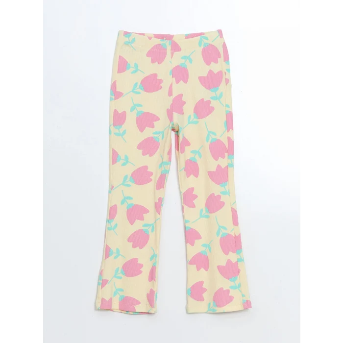 LCW Kids SARI Fırfırlı Kız Bebek Tişört ve Tayt 2li